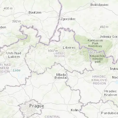 Map showing location of Český Dub (50.660540, 14.996170)