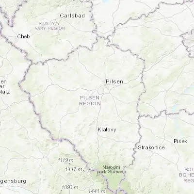 Map showing location of Dobřany (49.654820, 13.293070)