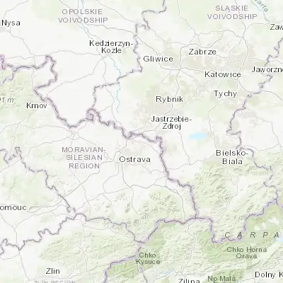 Map showing location of Dolní Lutyně (49.898760, 18.428150)