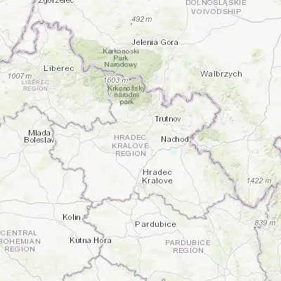 Map showing location of Dvůr Králové nad Labem (50.431720, 15.814020)