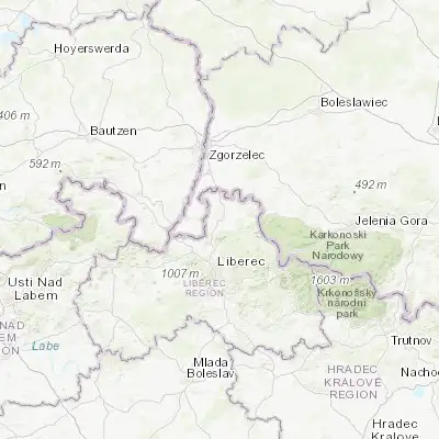 Map showing location of Frýdlant (50.921390, 15.079740)