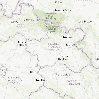 Map showing location of Hořice (50.366090, 15.631830)