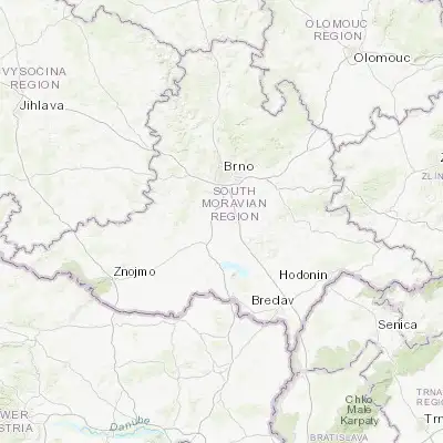 Map showing location of Hrušovany u Brna (49.038630, 16.594290)