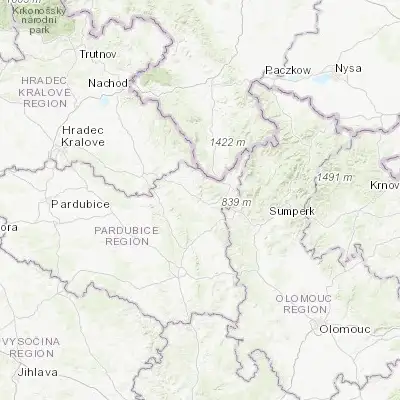 Map showing location of Jablonné nad Orlicí (50.029640, 16.600590)