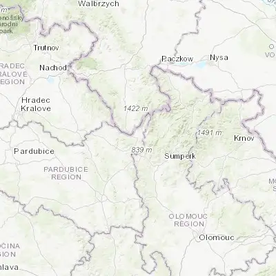 Map showing location of Králíky (50.083840, 16.760540)