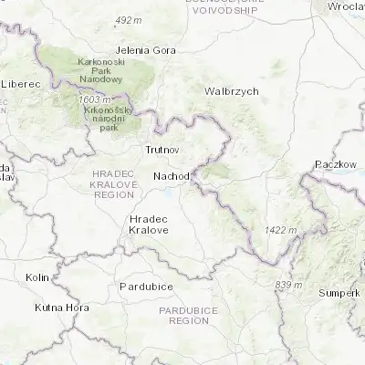 Map showing location of Náchod (50.416700, 16.162890)