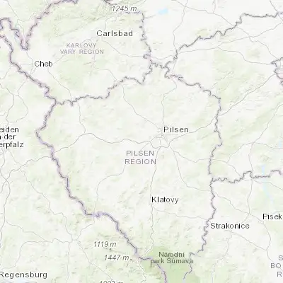 Map showing location of Nýřany (49.711450, 13.211850)