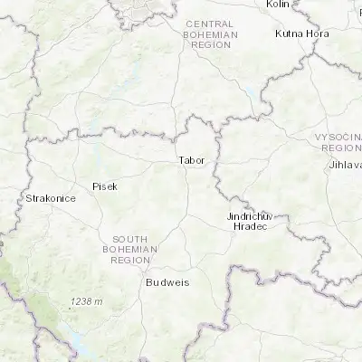 Map showing location of Planá nad Lužnicí (49.354440, 14.701470)