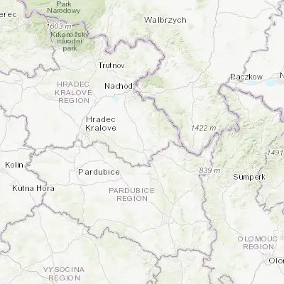 Map showing location of Rychnov nad Kněžnou (50.162840, 16.274880)