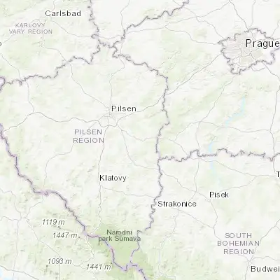 Map showing location of Spálené Poříčí (49.613710, 13.605560)