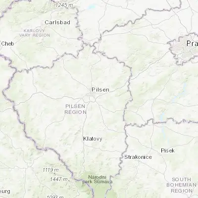 Map showing location of Starý Plzenec (49.697680, 13.473500)