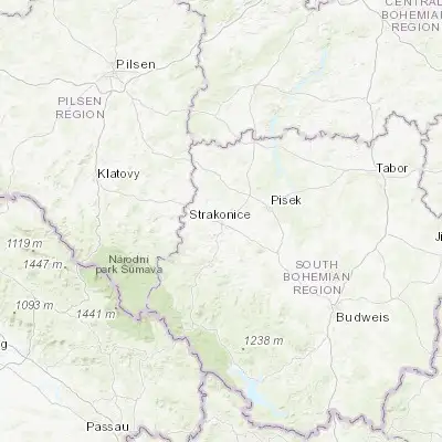 Map showing location of Strakonice (49.261410, 13.902370)