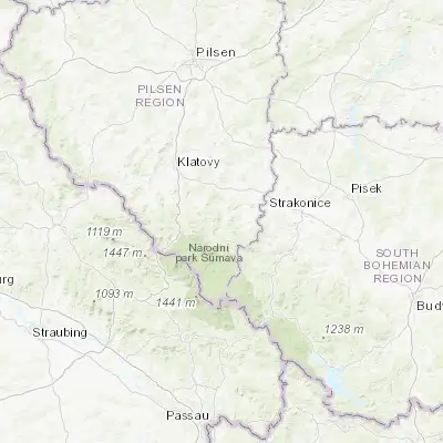 Map showing location of Sušice (49.231060, 13.520180)