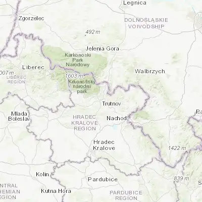 Map showing location of Trutnov (50.561010, 15.912700)