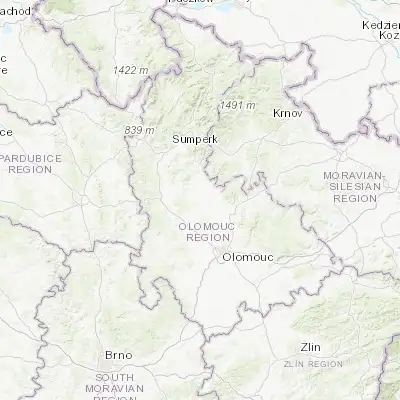 Map showing location of Uničov (49.770920, 17.121440)