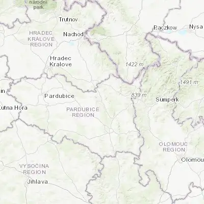 Map showing location of Ústí nad Orlicí (49.973870, 16.393610)