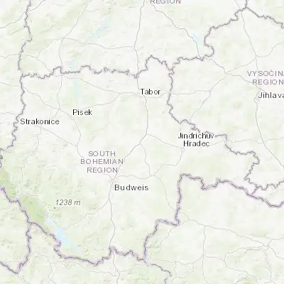 Map showing location of Veselí nad Lužnicí (49.184300, 14.697340)