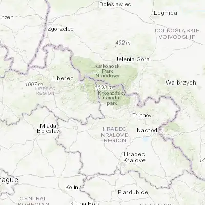 Map showing location of Vrchlabí (50.626970, 15.609370)