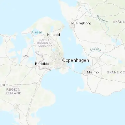 Map showing location of Copenhagen (55.675940, 12.565530)