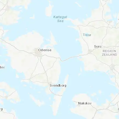 Map showing location of Nyborg (55.312740, 10.789640)