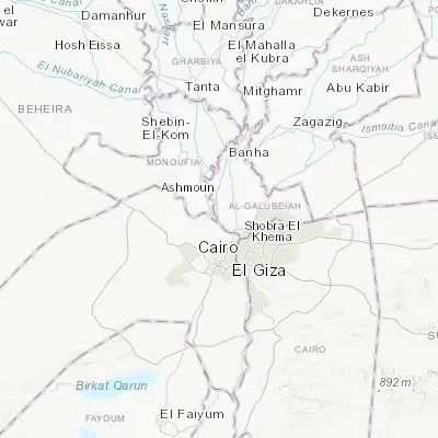 Map showing location of Al Qanāţir al Khayrīyah (30.193270, 31.137030)