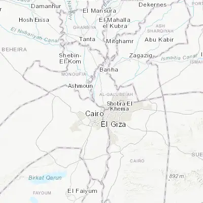 Map showing location of Qalyūb (30.179220, 31.205600)