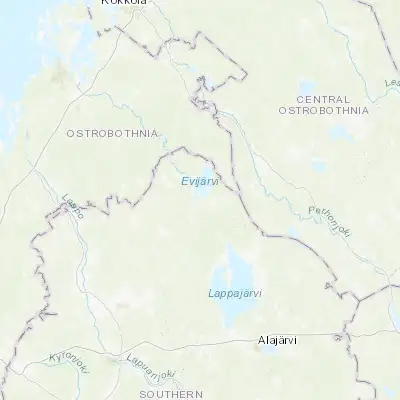 Map showing location of Evijärvi (63.366670, 23.483330)