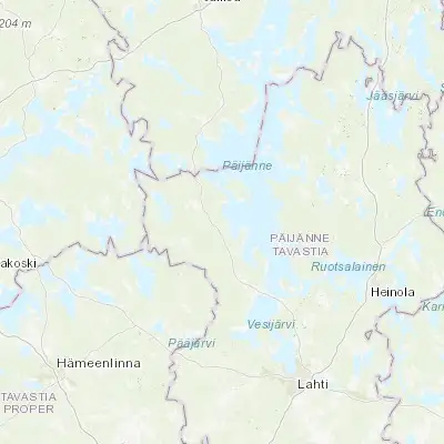 Map showing location of Padasjoki (61.350000, 25.283330)