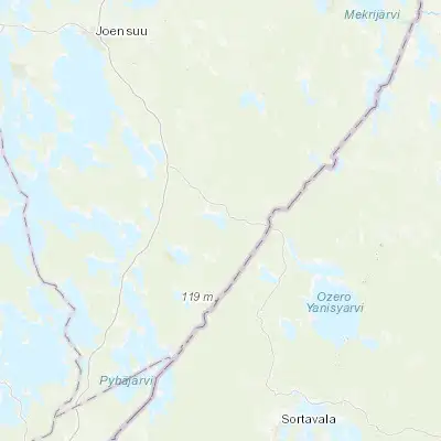 Map showing location of Tohmajärvi (62.183330, 30.383330)