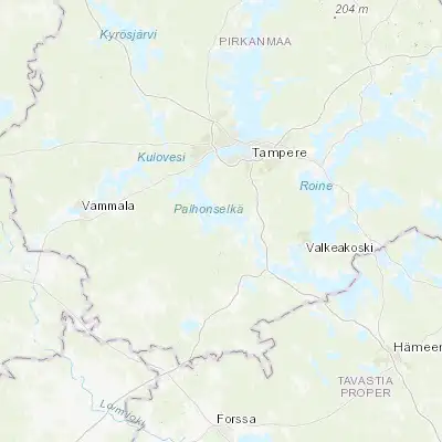 Map showing location of Vesilahti (61.316670, 23.616670)