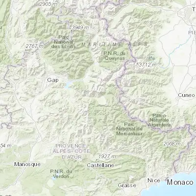 Map showing location of Barcelonnette (44.386910, 6.651790)