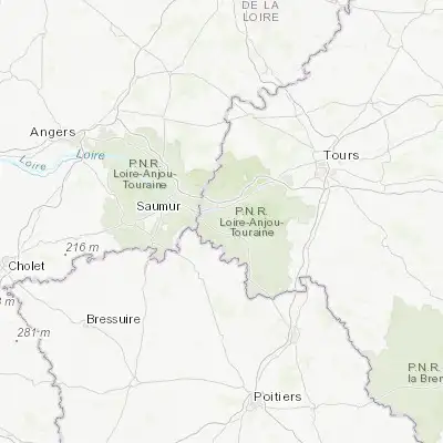 Map showing location of Beaumont-en-Véron (47.193970, 0.184360)