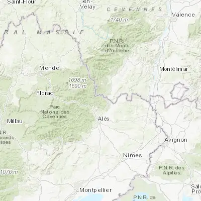 Map showing location of Bessèges (44.291740, 4.100400)