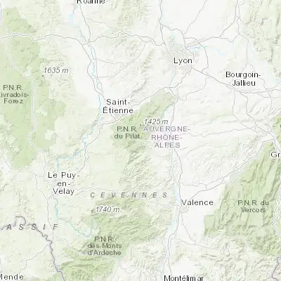 Map showing location of Bourg-Argental (45.298990, 4.568300)