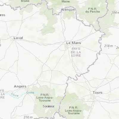 Map showing location of Cérans-Foulletourte (47.827420, 0.075490)