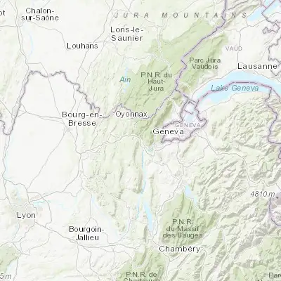 Map showing location of Châtillon-en-Michaille (46.143200, 5.799500)