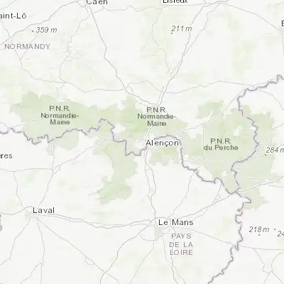 Map showing location of Damigny (48.450000, 0.066670)