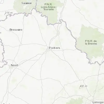 Map showing location of Mignaloux-Beauvoir (46.543110, 0.414500)