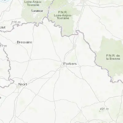 Map showing location of Migné (46.627560, 0.314830)