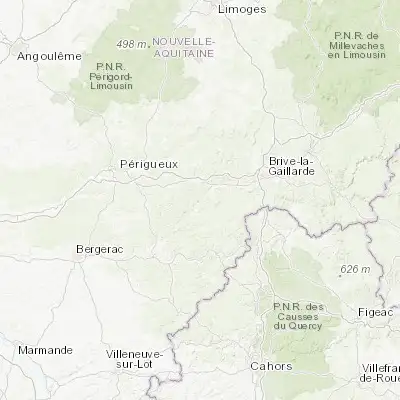 Map showing location of Montignac (45.065980, 1.160810)