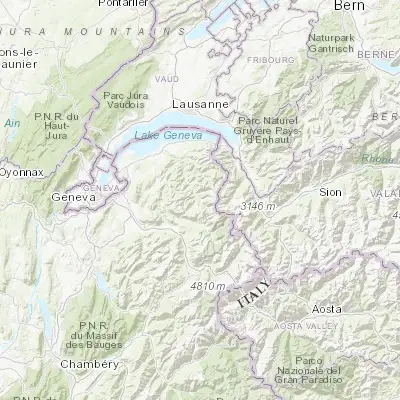 Map showing location of Morzine (46.181490, 6.706640)