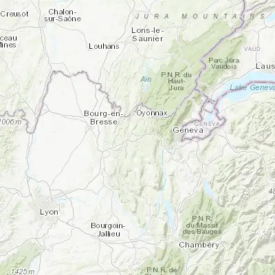 Map showing location of Nantua (46.153430, 5.606010)