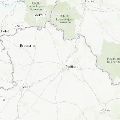 Map showing location of Neuville-de-Poitou (46.685050, 0.244740)