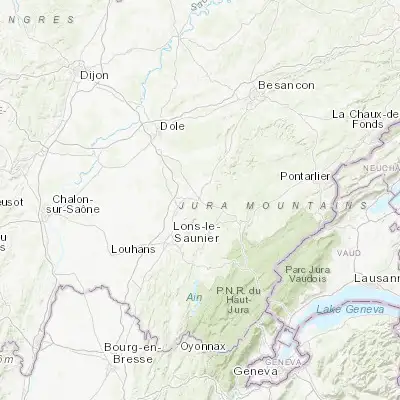 Map showing location of Poligny (46.837120, 5.705050)