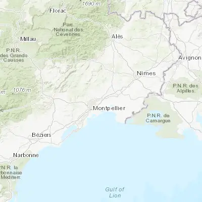 Map showing location of Saint-Aunès (43.640830, 3.965830)