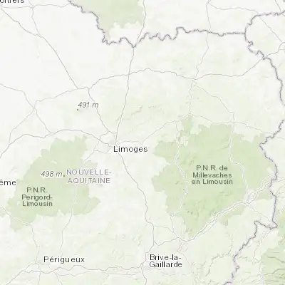 Map showing location of Saint-Léonard-de-Noblat (45.837100, 1.490250)