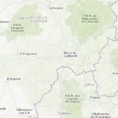 Map showing location of Saint-Pantaléon-de-Larche (45.141220, 1.446520)