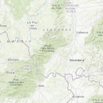 Map showing location of Vals-les-Bains (44.665610, 4.366150)