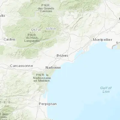 Map showing location of Villeneuve-lès-Béziers (43.314910, 3.280030)