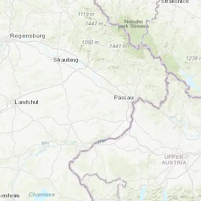 Map showing location of Aidenbach (48.570280, 13.090000)